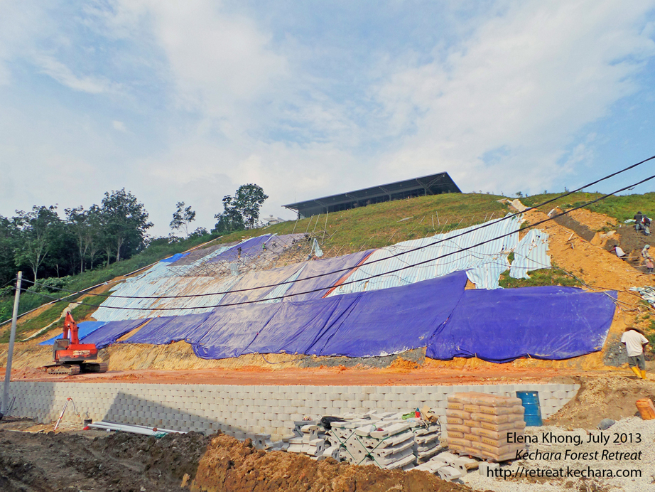 The base of Manjushri Hill, being reinforced with keystone walls