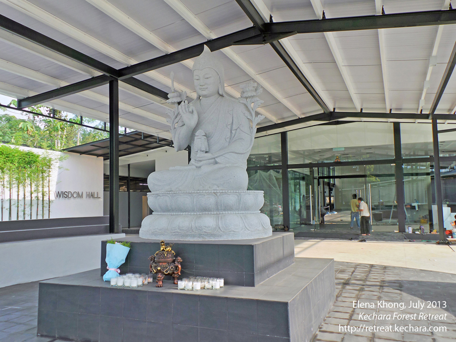 Another view of Tsongkhapa outside Wisdom Hall