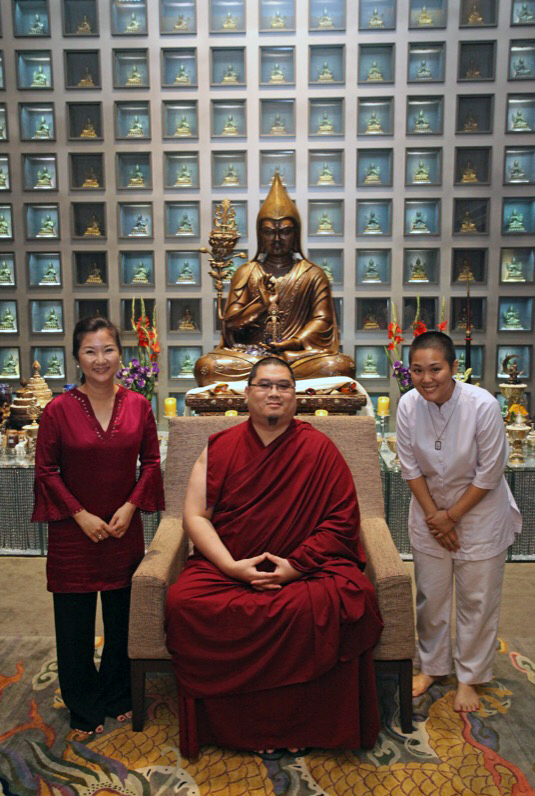 A recent picture of my mum and me with Rinpoche