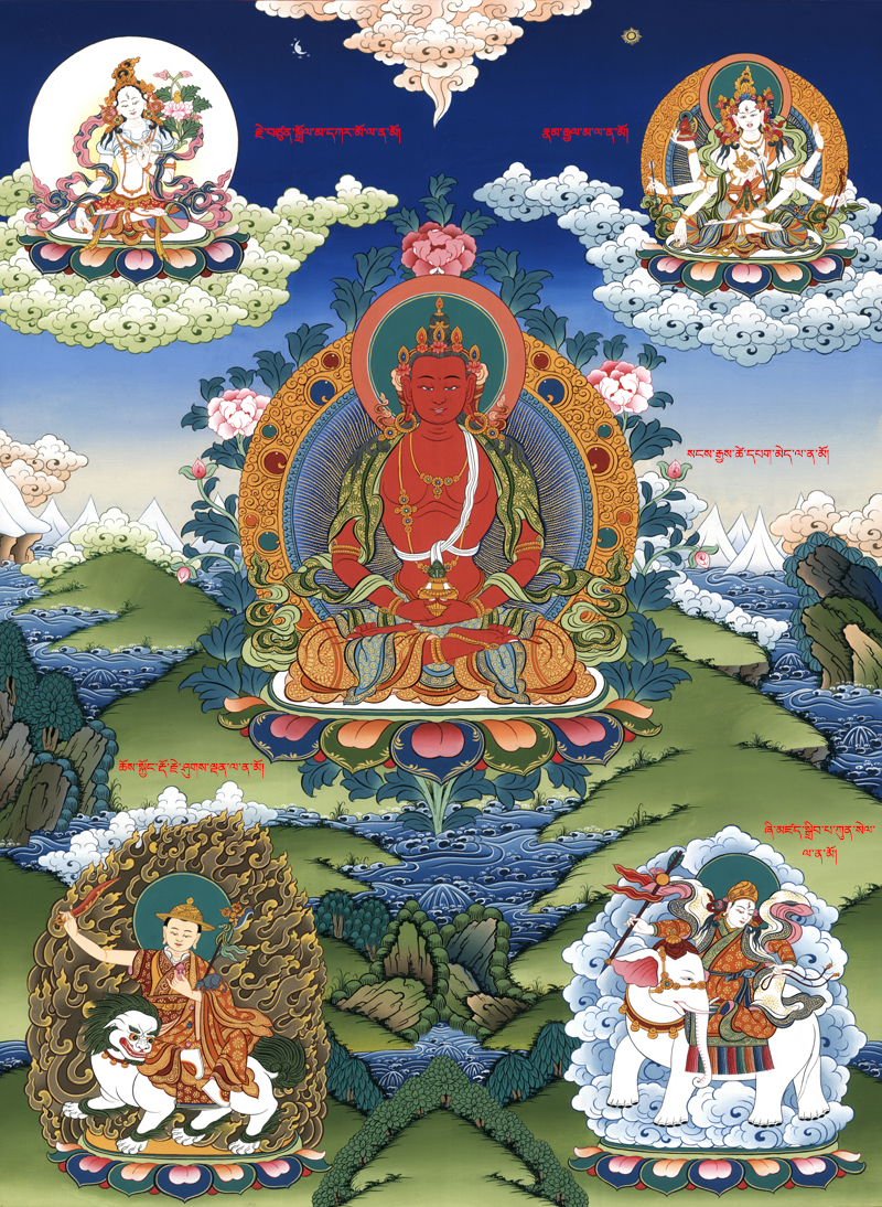 The Buddha Amitayus, one of several long-life deities in Buddhism. Click on the image to learn more about him.